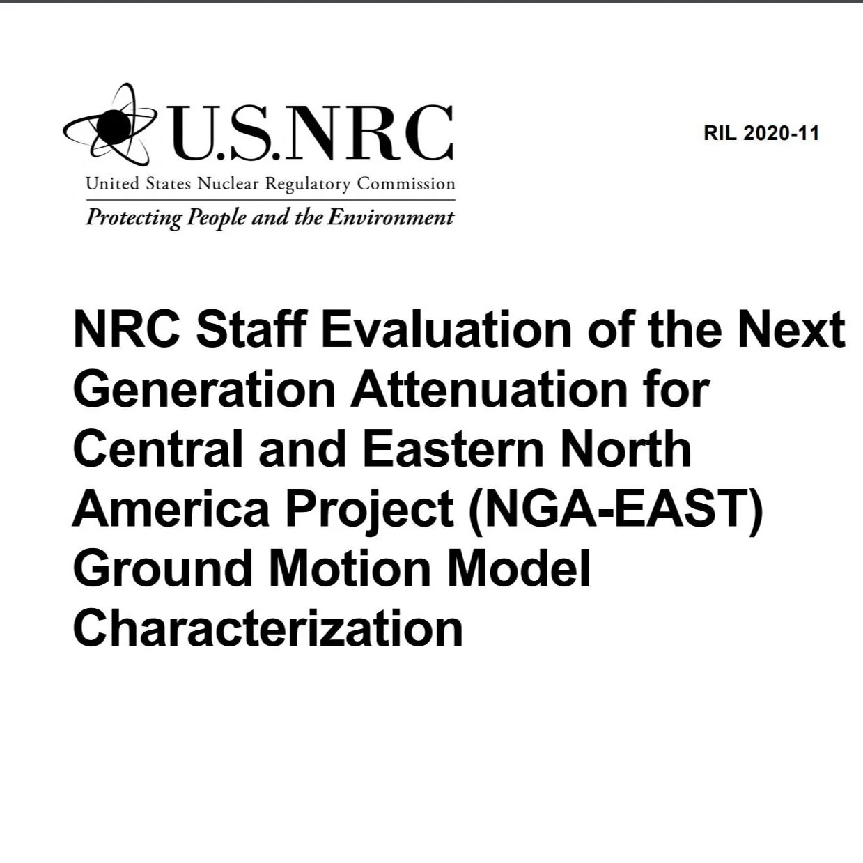 NGA-East Earthquake Ground Motion Models Validated by U.S. Nuclear Regulatory Commission