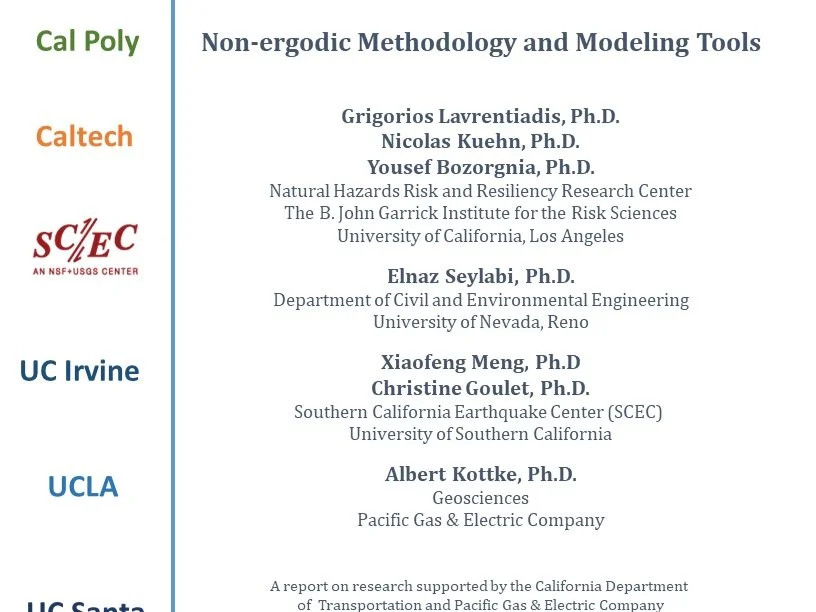 Report GIRS 2022-04: Non‐ergodic Methodology and Modeling Tools