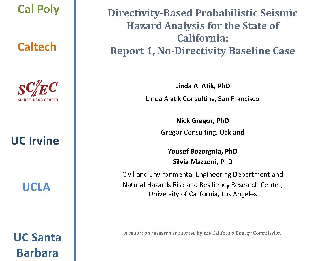 Report GIRS 2022-12: "Directivity-Based Probabilistic Seismic Hazard Analysis for the State of California: Report 1, No-Directivity Baseline Case"							