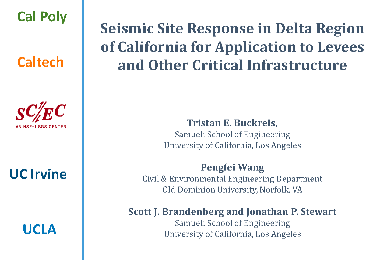 GIRS-2026-03: Seismic Site Response in Delta Region of California for Application to Levees and Other Critical Infrastructure