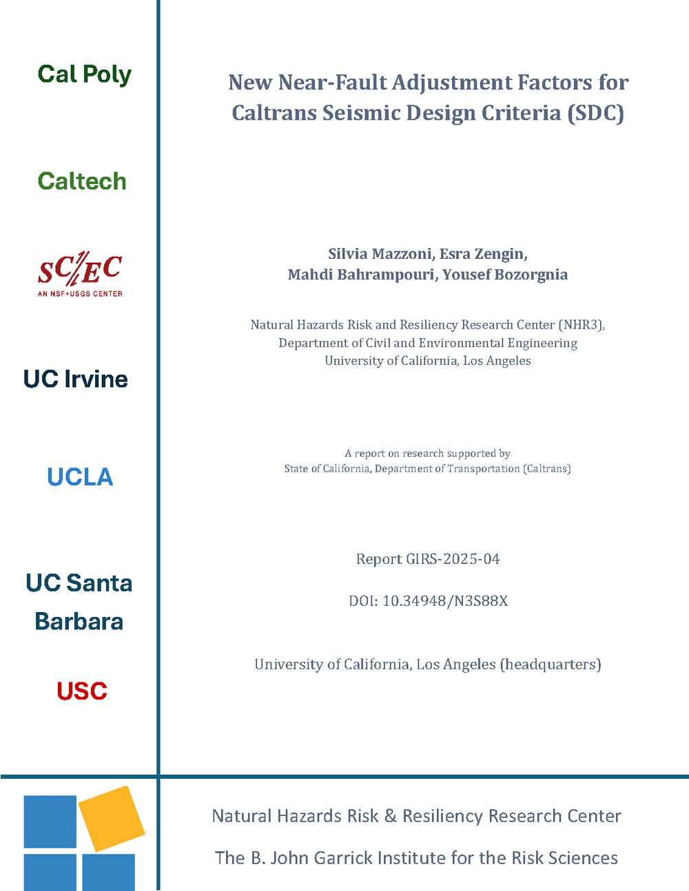 Design Speed Caltrans GIRS-2025-04: New Near-Fault Adjustment Factors for Caltrans Seismic ...