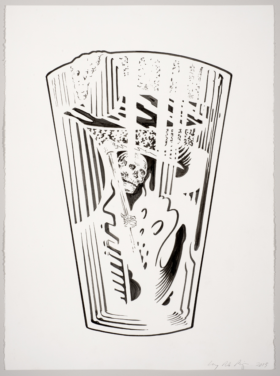 Looking Glass , 2015. Ink on paper. 30" x 22"