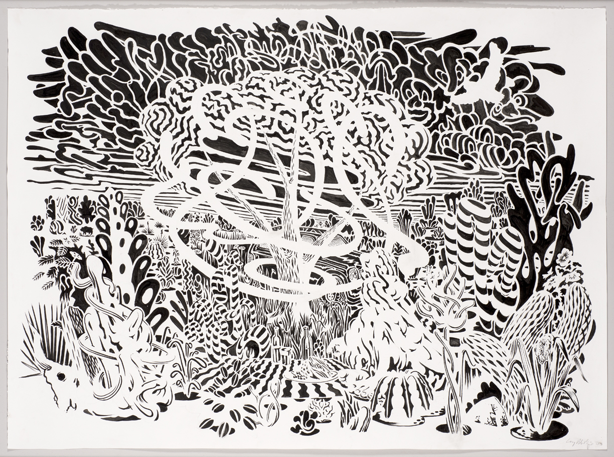 Night Tree , 2015. Ink on paper. 43" x 59"