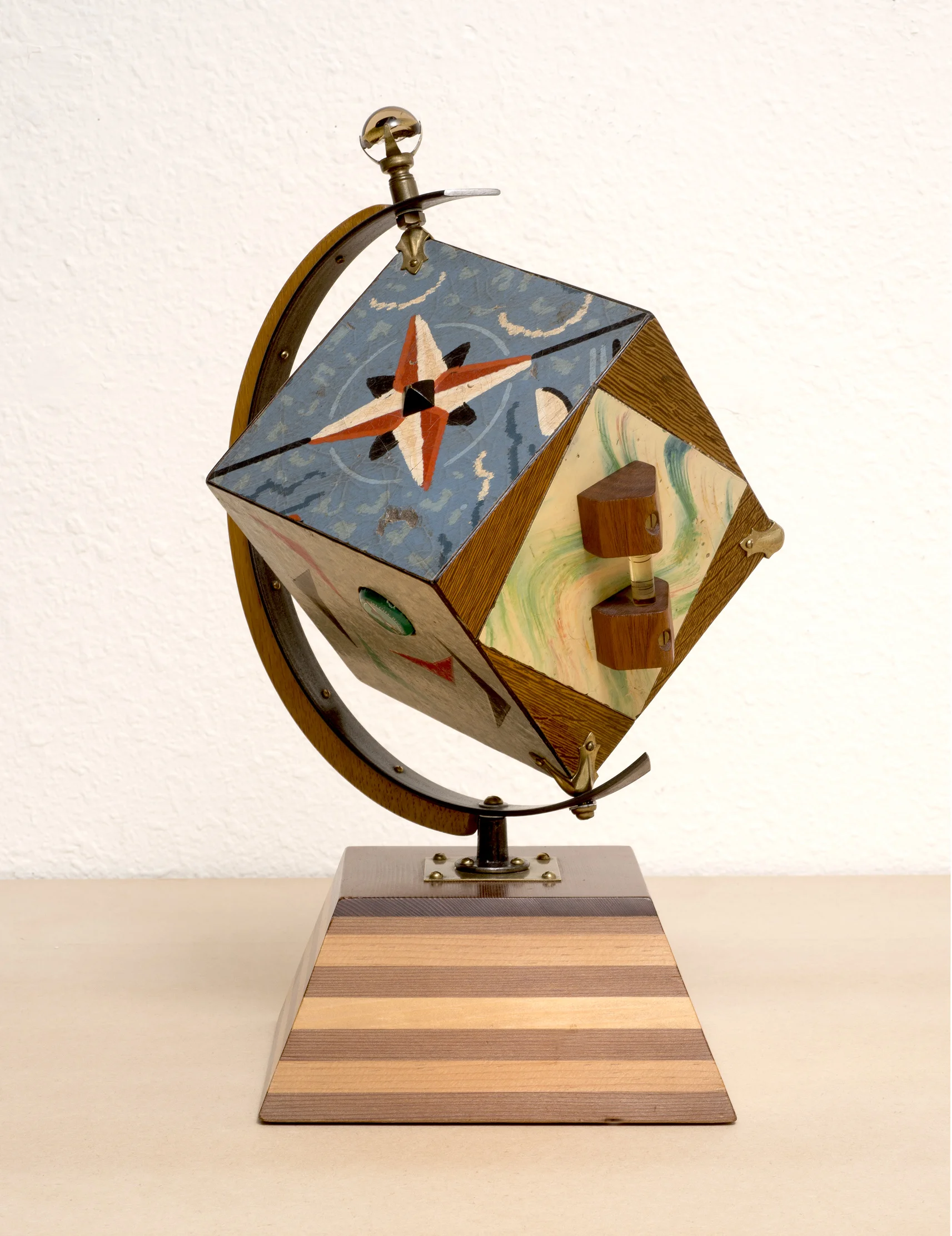 James Holmes, New World Order. 2002. Steel, white oak, redwood, pine, brass, copper, linoleum, glass. 16.5" x 11" x 11"