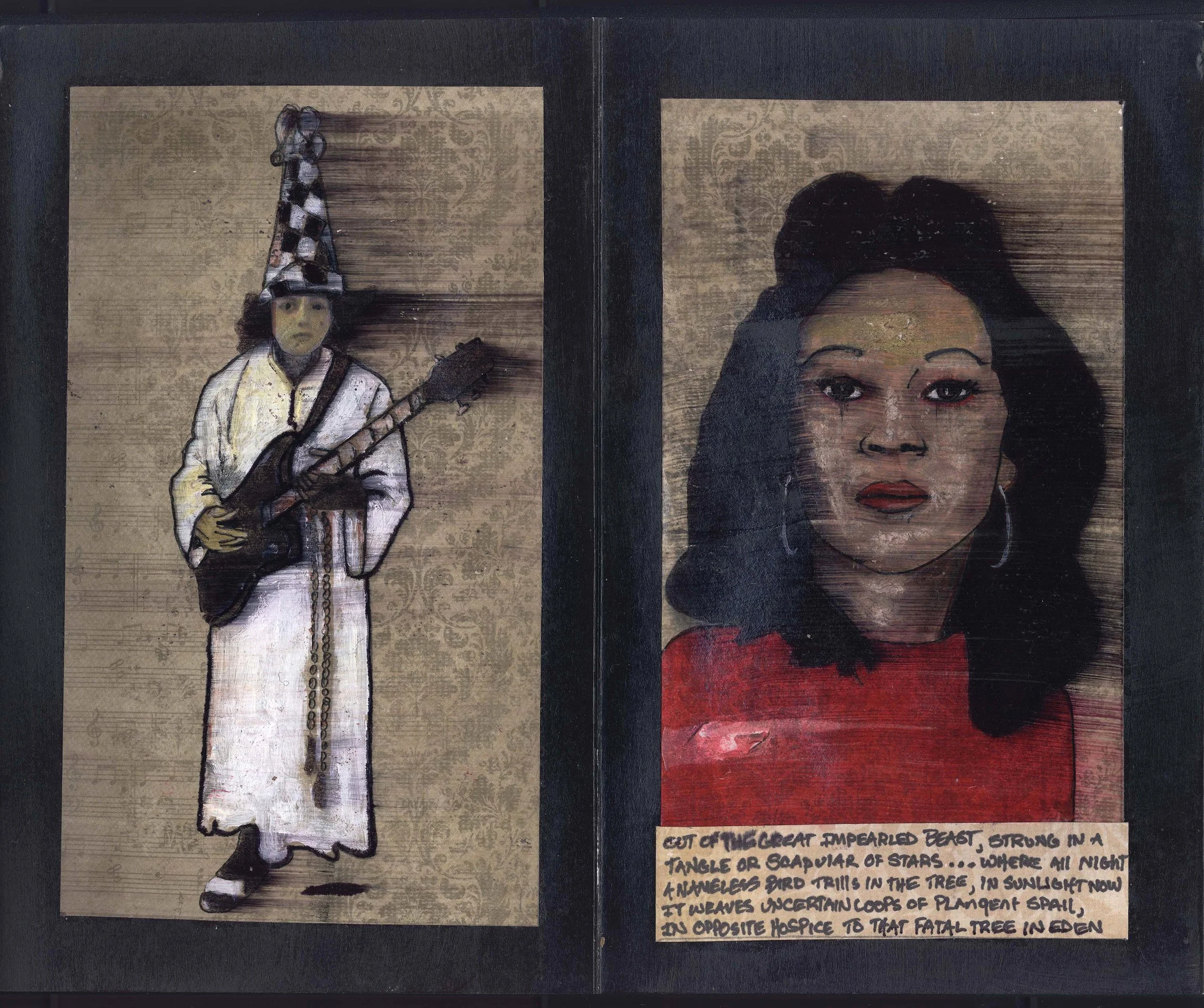 From: The Western Lands, 2014. Chinese ink and acrylic glaze. 5" x 8" 