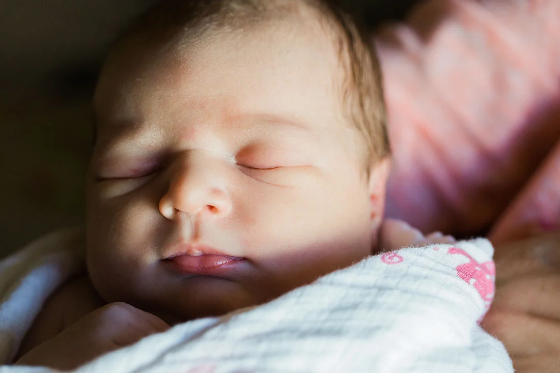 newborn baby girl one day old in hospital
