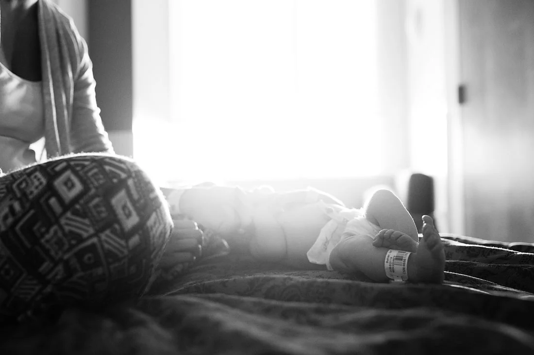 newborn baby girl one day old in hospital