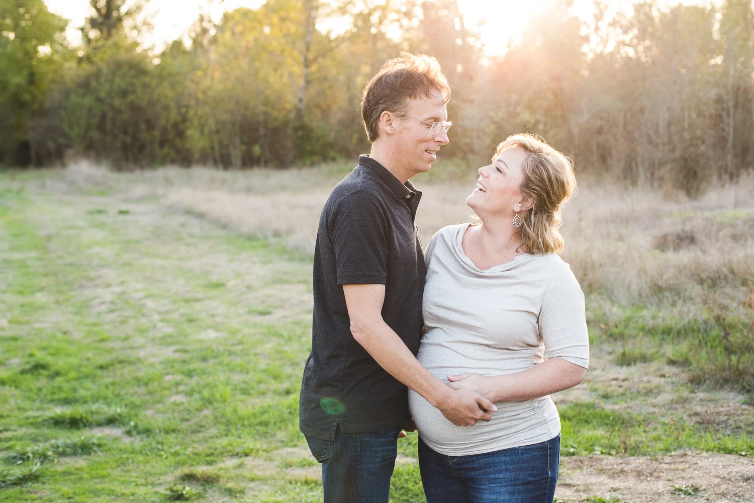 cute couple during a maternity session