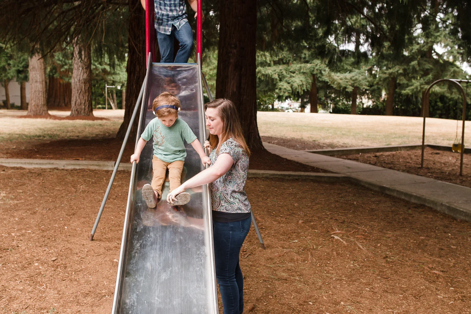 going down a slide