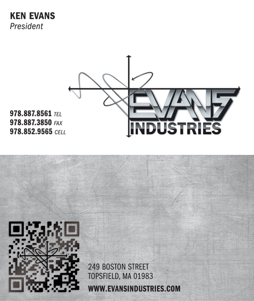 Evans Industries Logo & Business Card