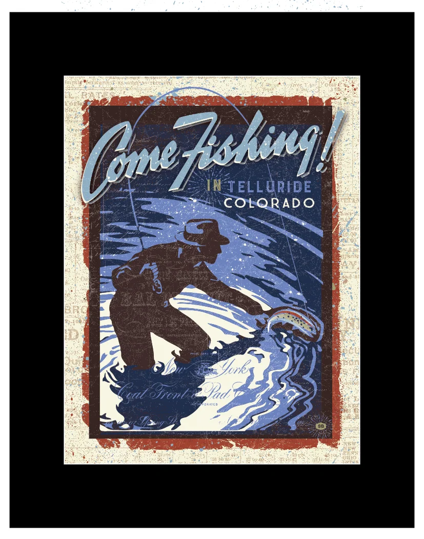 Inspired by a fish I caught in Ouray County. The fishing right now in Western Colorado is epic! Look for this print at Wizard Entertainment in Telluride. Look for this fish at the end of my line!
