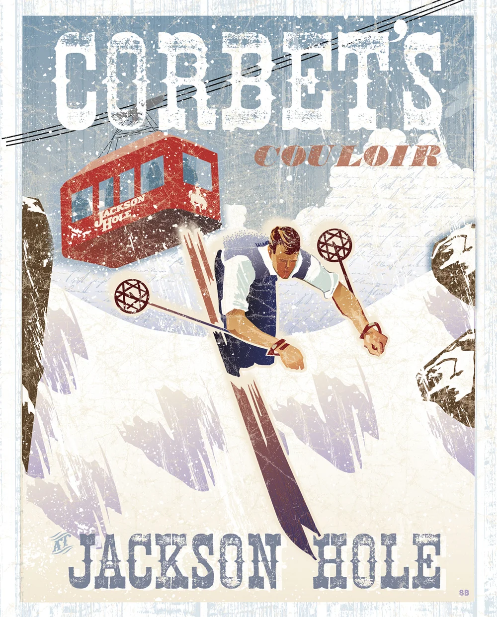 Jackson Hole Corbet’s Couloir Modern/Vintage Print — Beutler Design ...