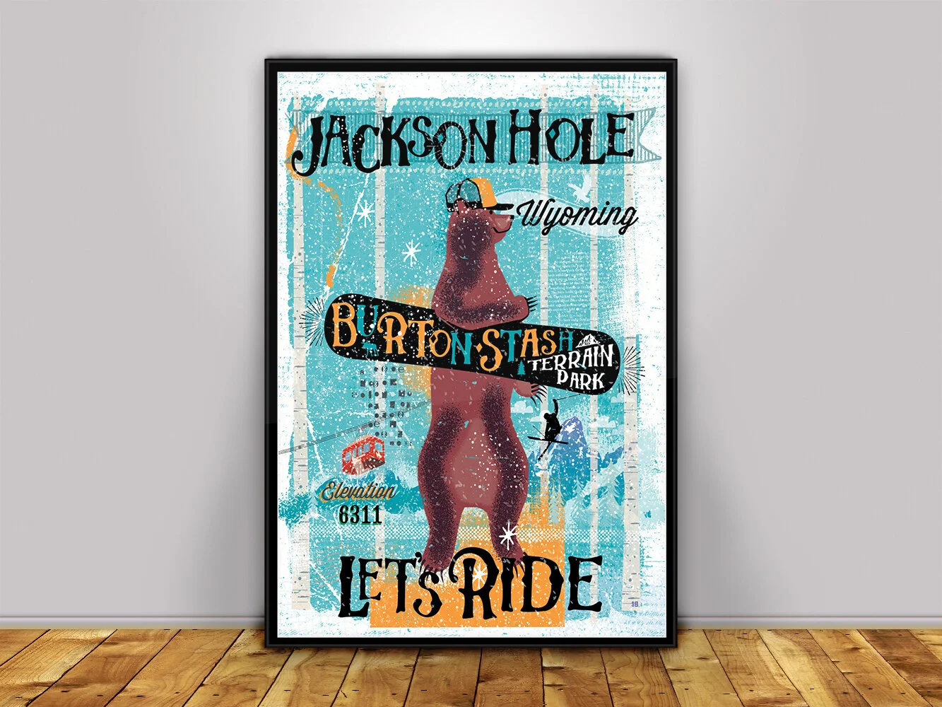 Poster Frame snowboard bear.jpg