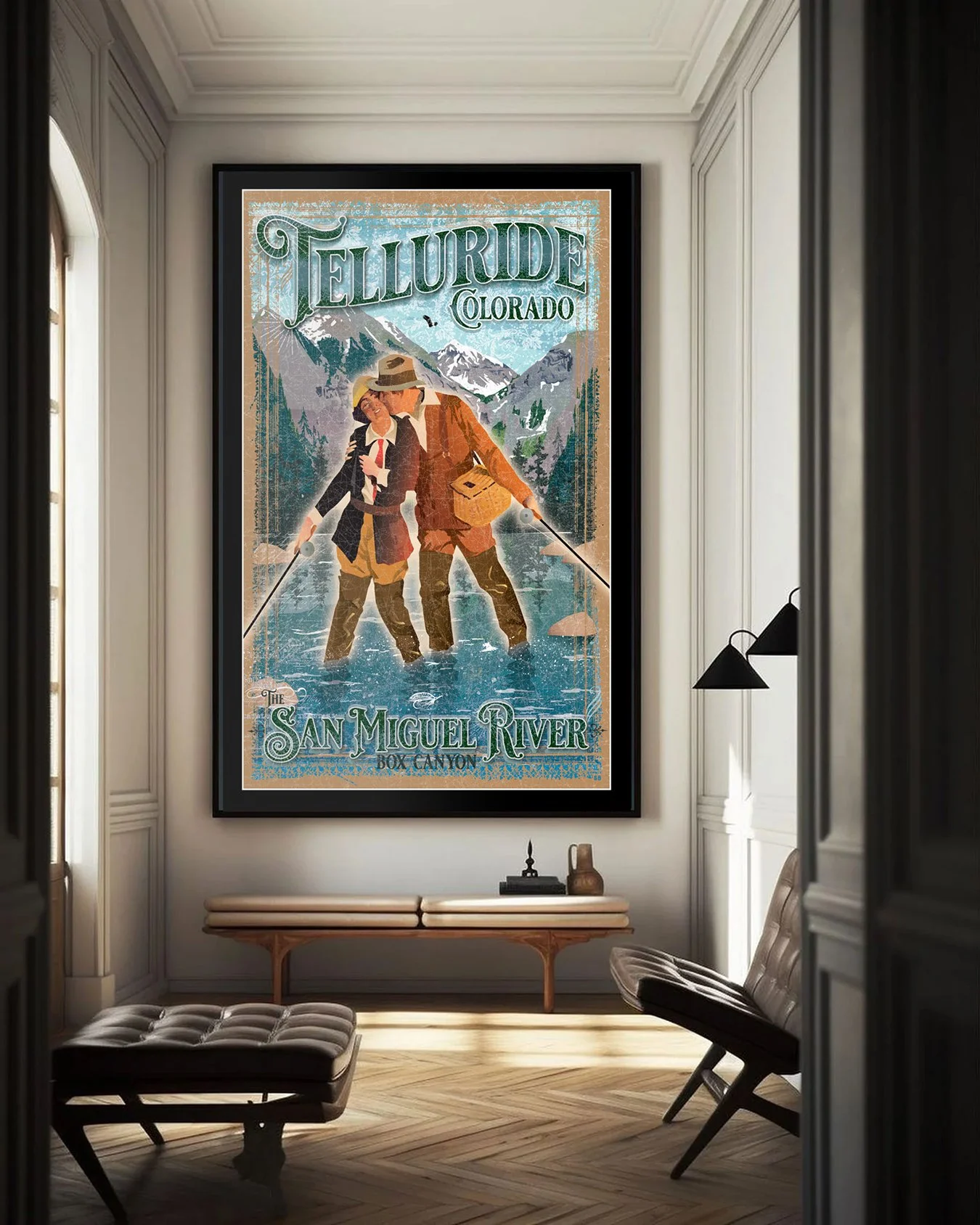 Large Interior window light Kissing couple flyfishing.jpg