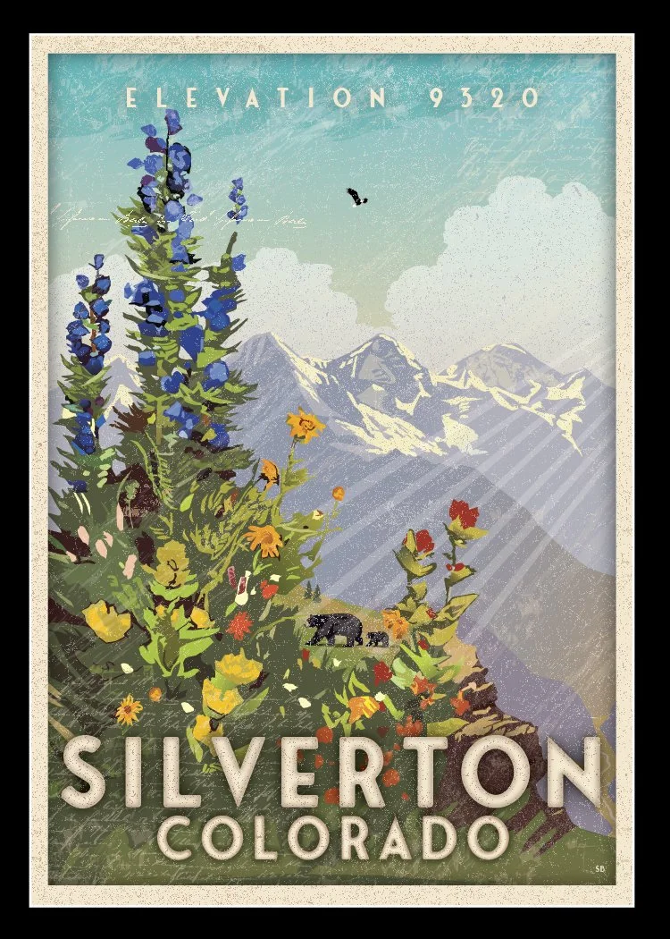 SILVERTON Wildflowers Black Bear 5X7 2023.jpg