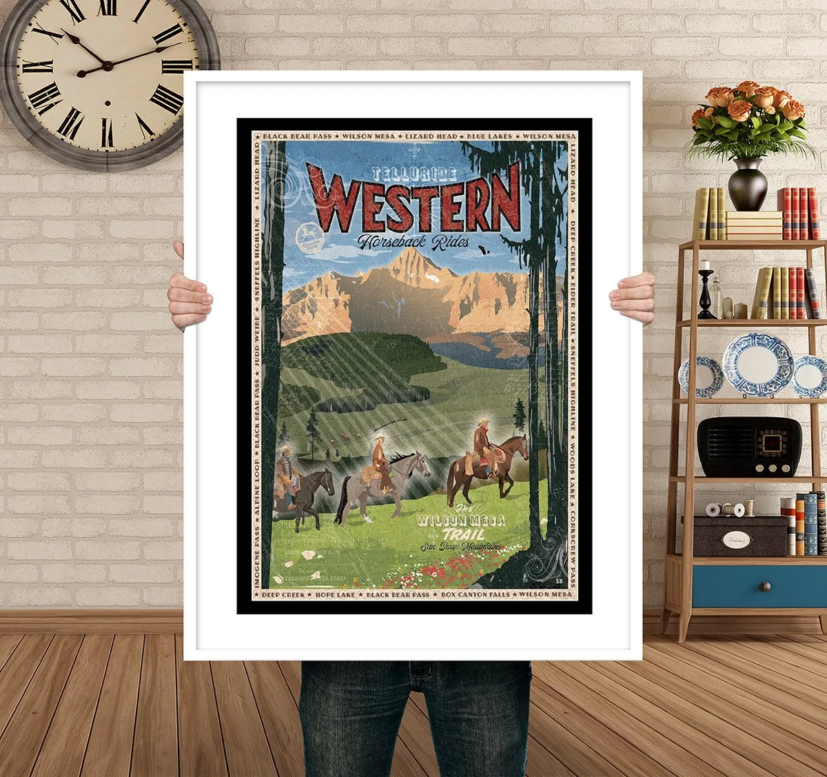 Man Holding Poster Mockup Telluride Horseback.jpg