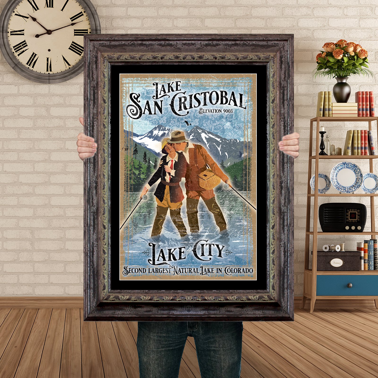 Man Holding Poster Mockup Barnwood Kisding Flyfishing Lake city.jpg