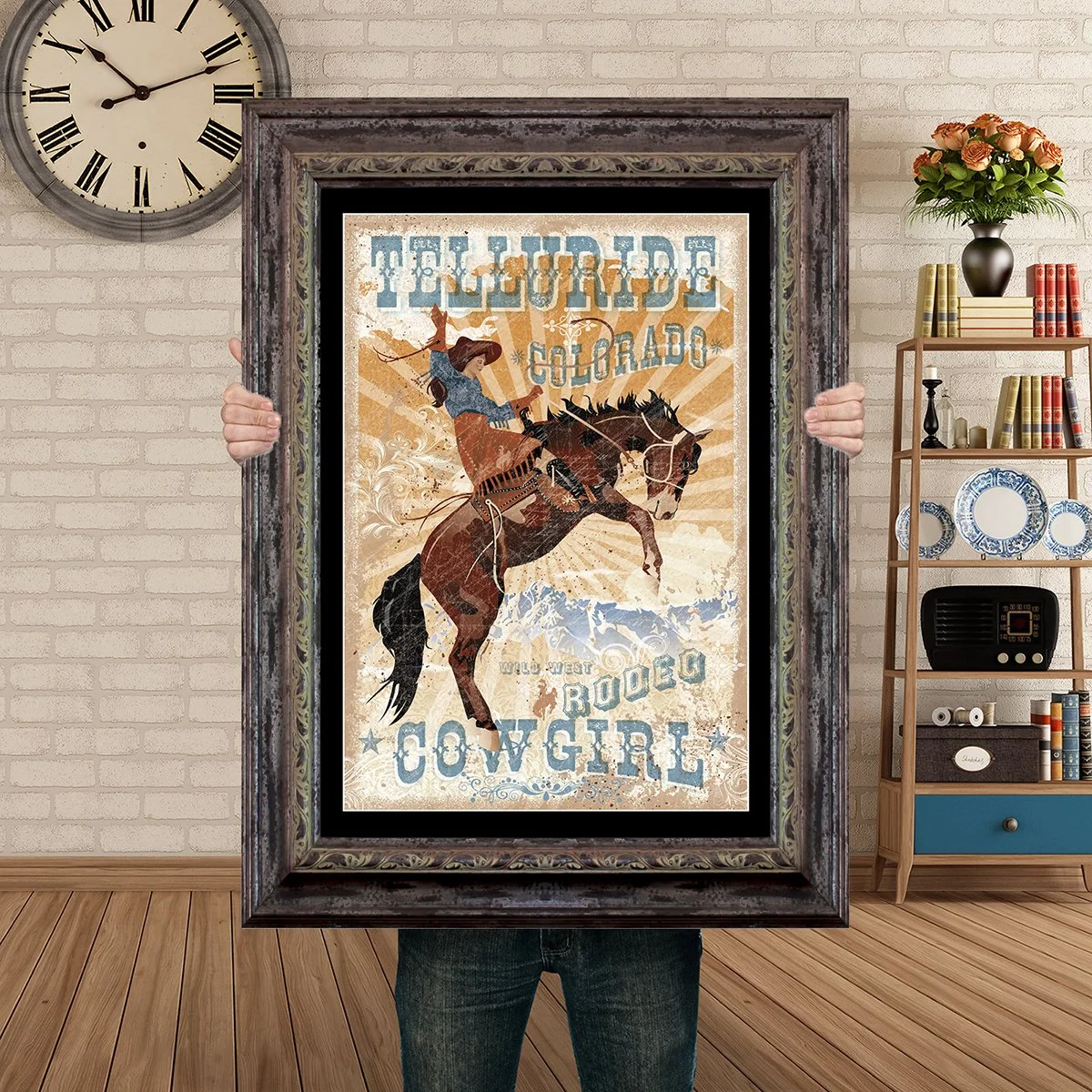 Man Holding Poster Mockup Barnwood Cowgirl Telluride.jpg