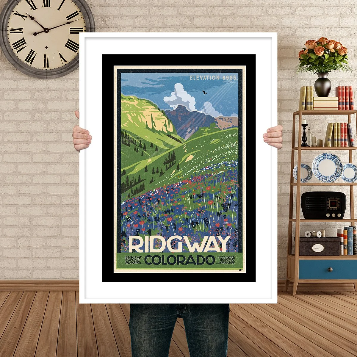 Man Holding Poster Mockup ridgway wildflowers.jpg