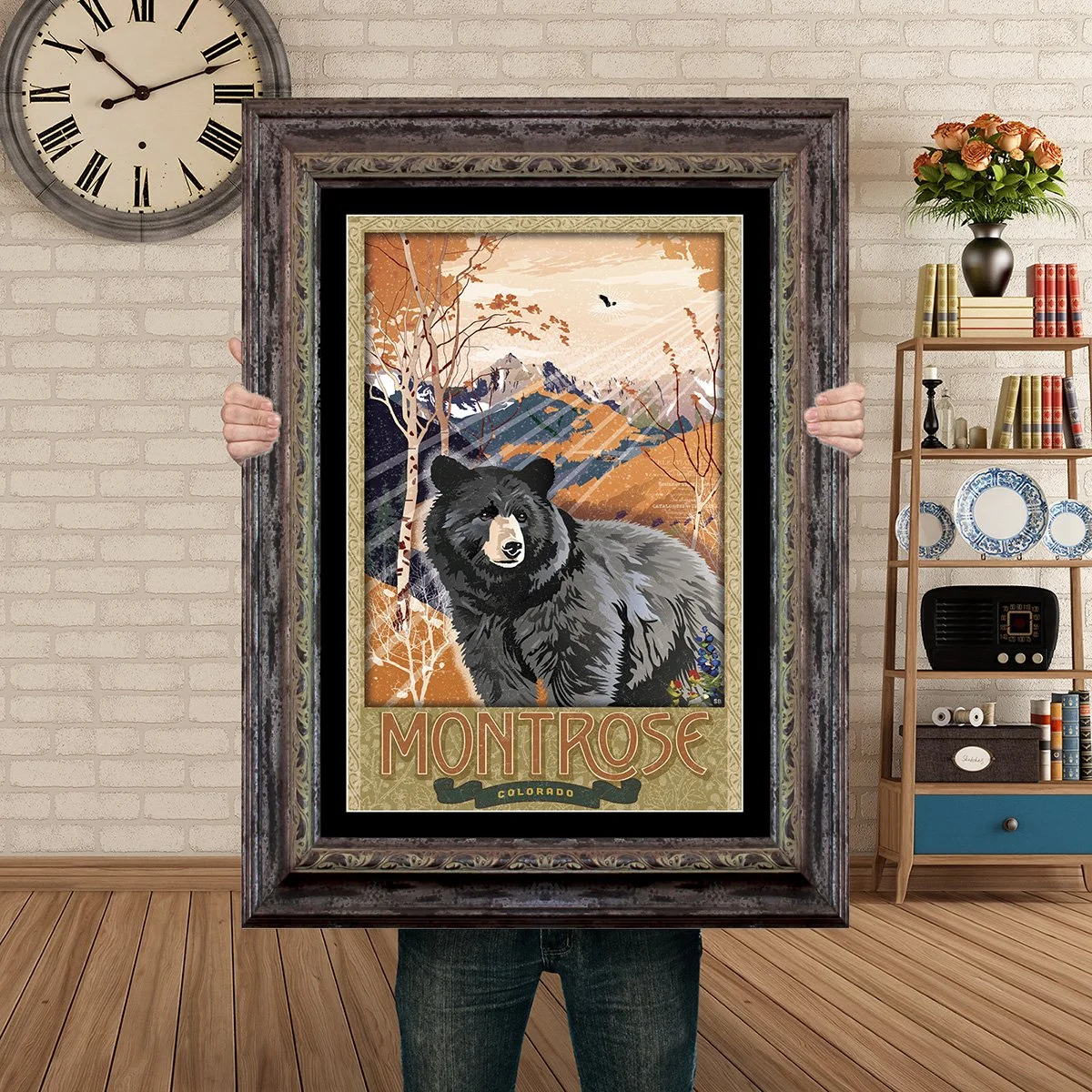 Man Holding Poster Mockup Barnwood Fall Black Bear Montrose.jpg