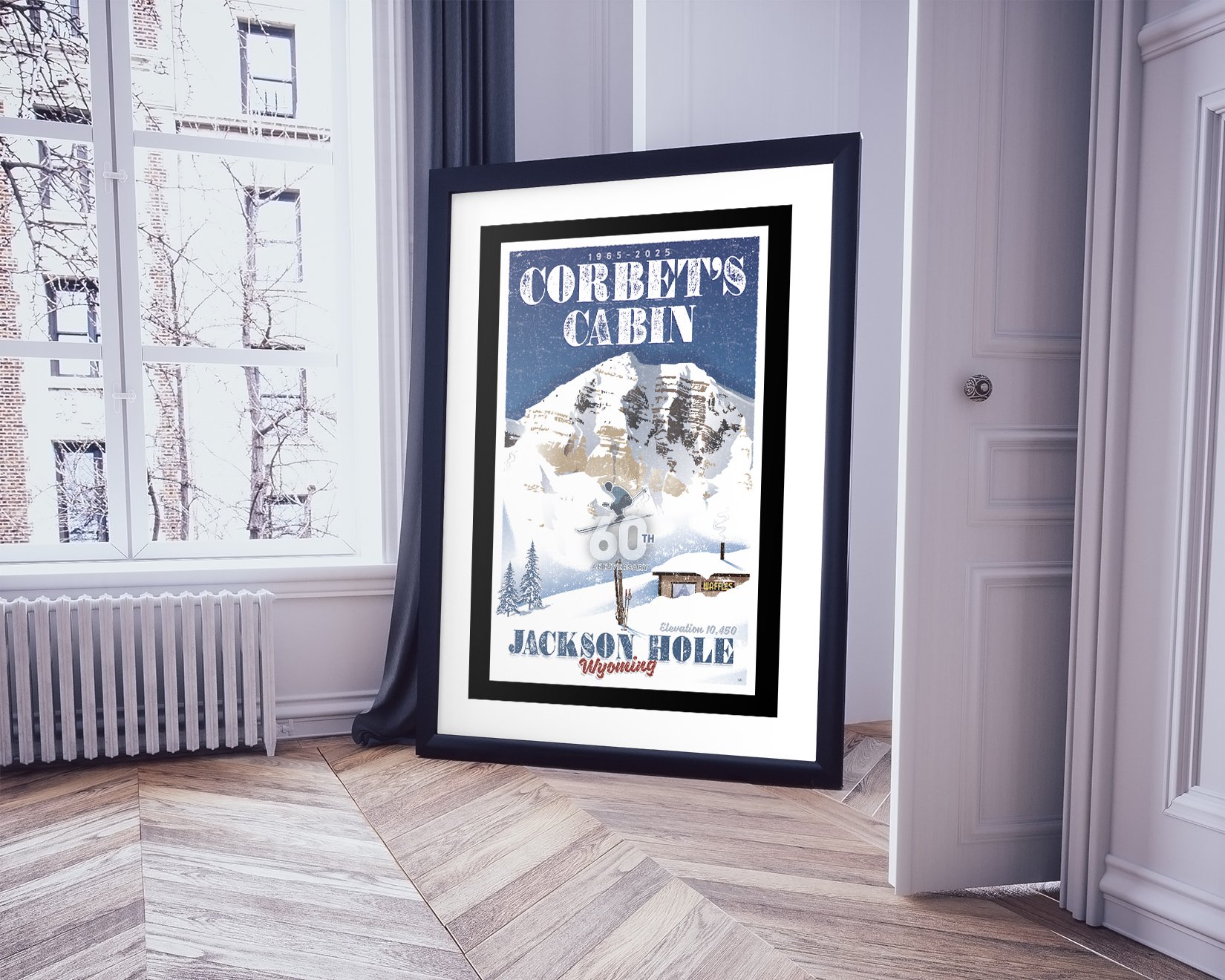 Poster-frame-on-the-floor cabin 60th.jpg