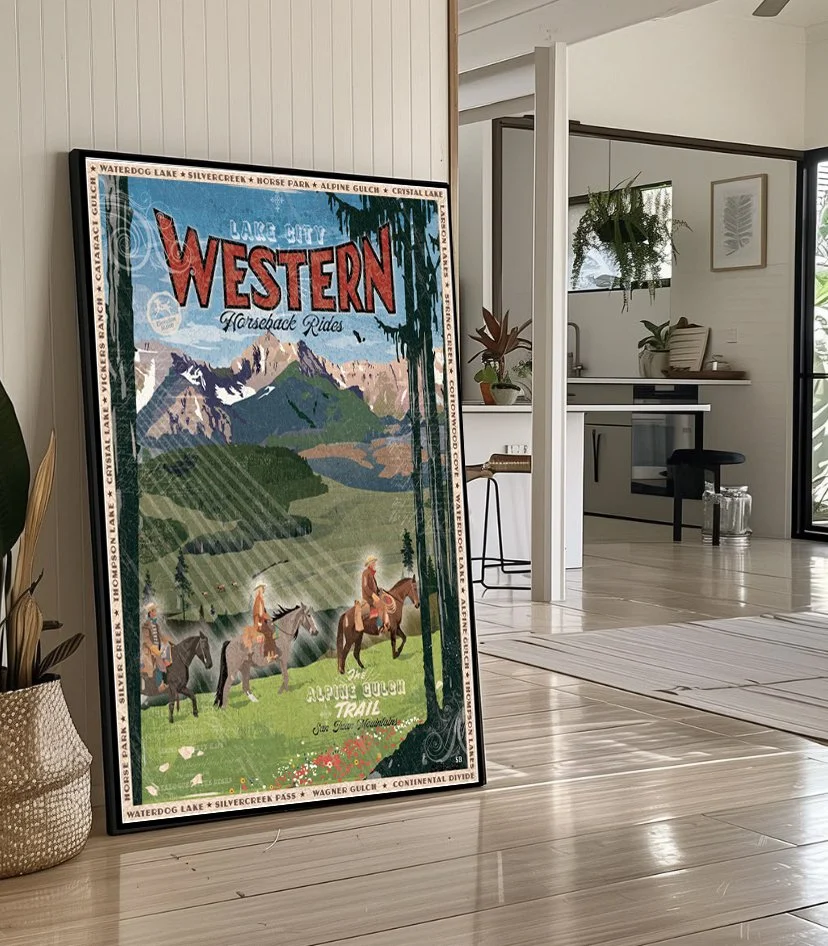 Modern Framed print on floor Lakc sity horseback.jpg
