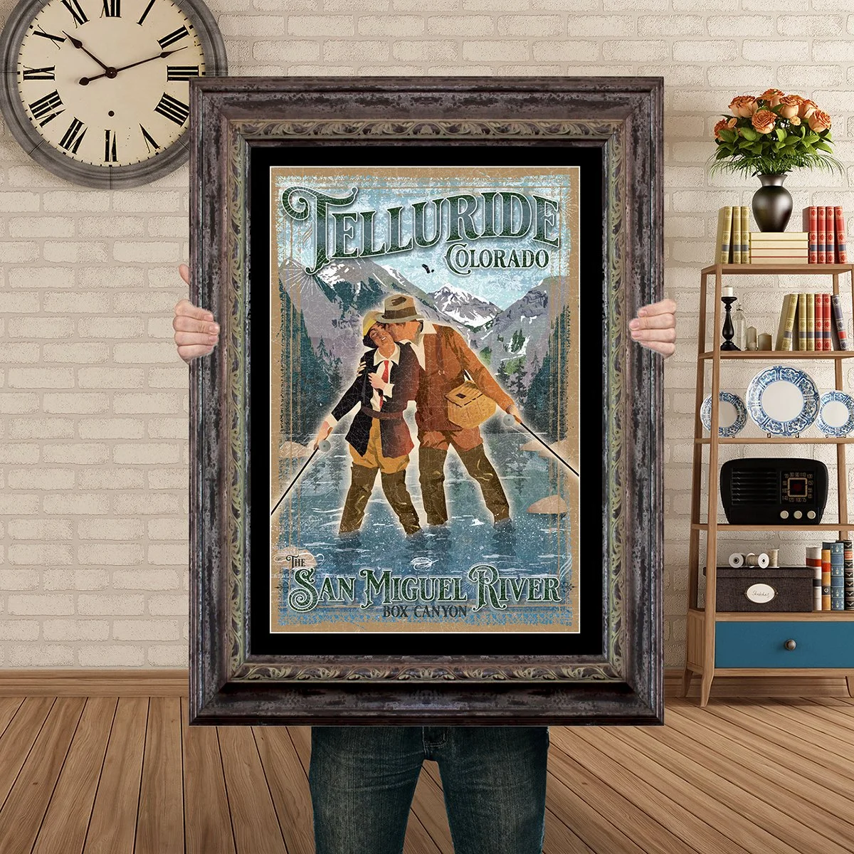 Man Holding Poster Mockup Barnwood Kissing slyfishing couple.jpg