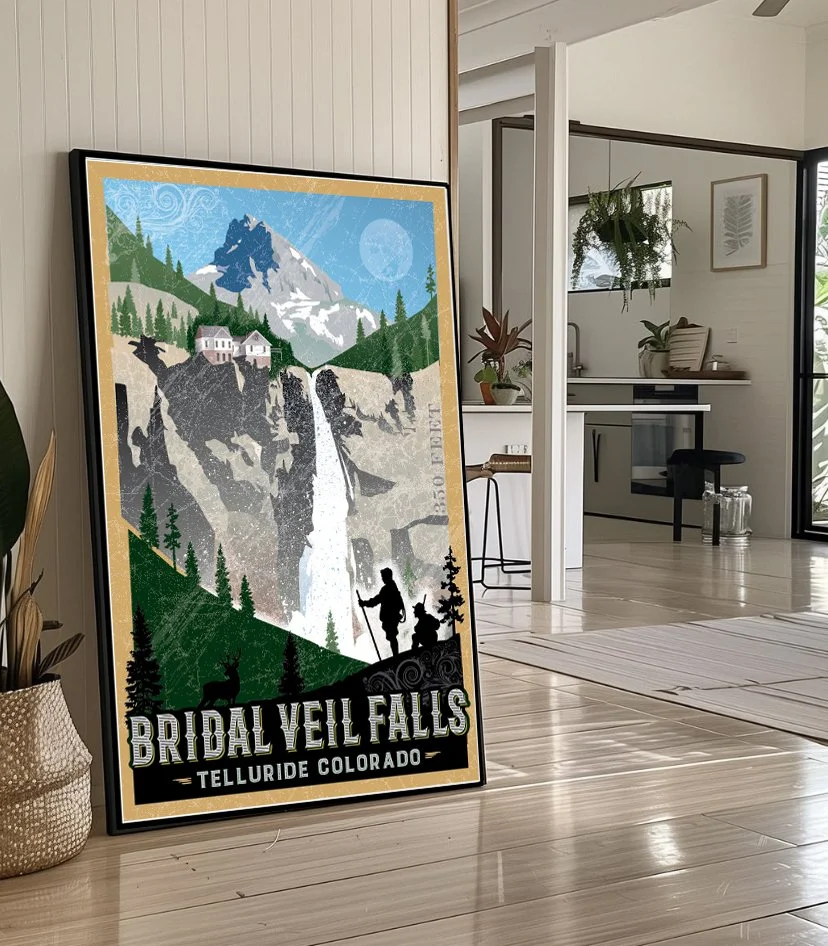 Modern Framed print on floor Bridal Veil.jpg