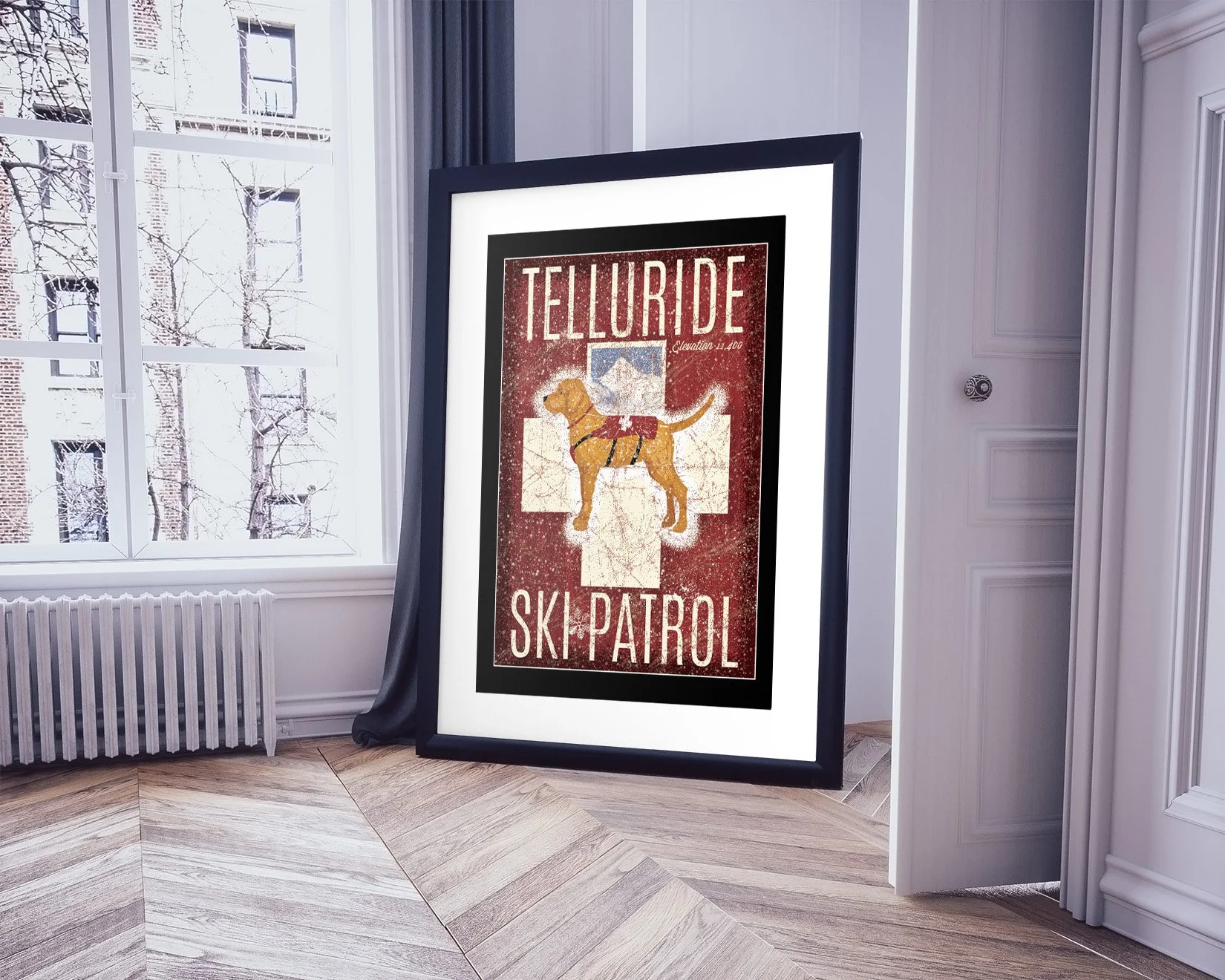 Poster-frame-on-the-floor Telluride ski patrol.jpg