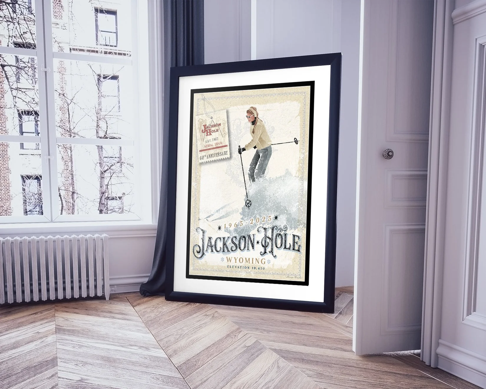 Poster-frame-on-the-floor lift ticket 60th.jpg