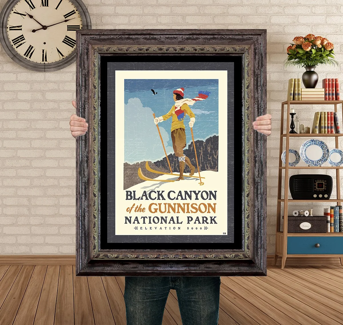 Man Holding Poster Mockup Barnwood Black Canyon XC ski.jpg