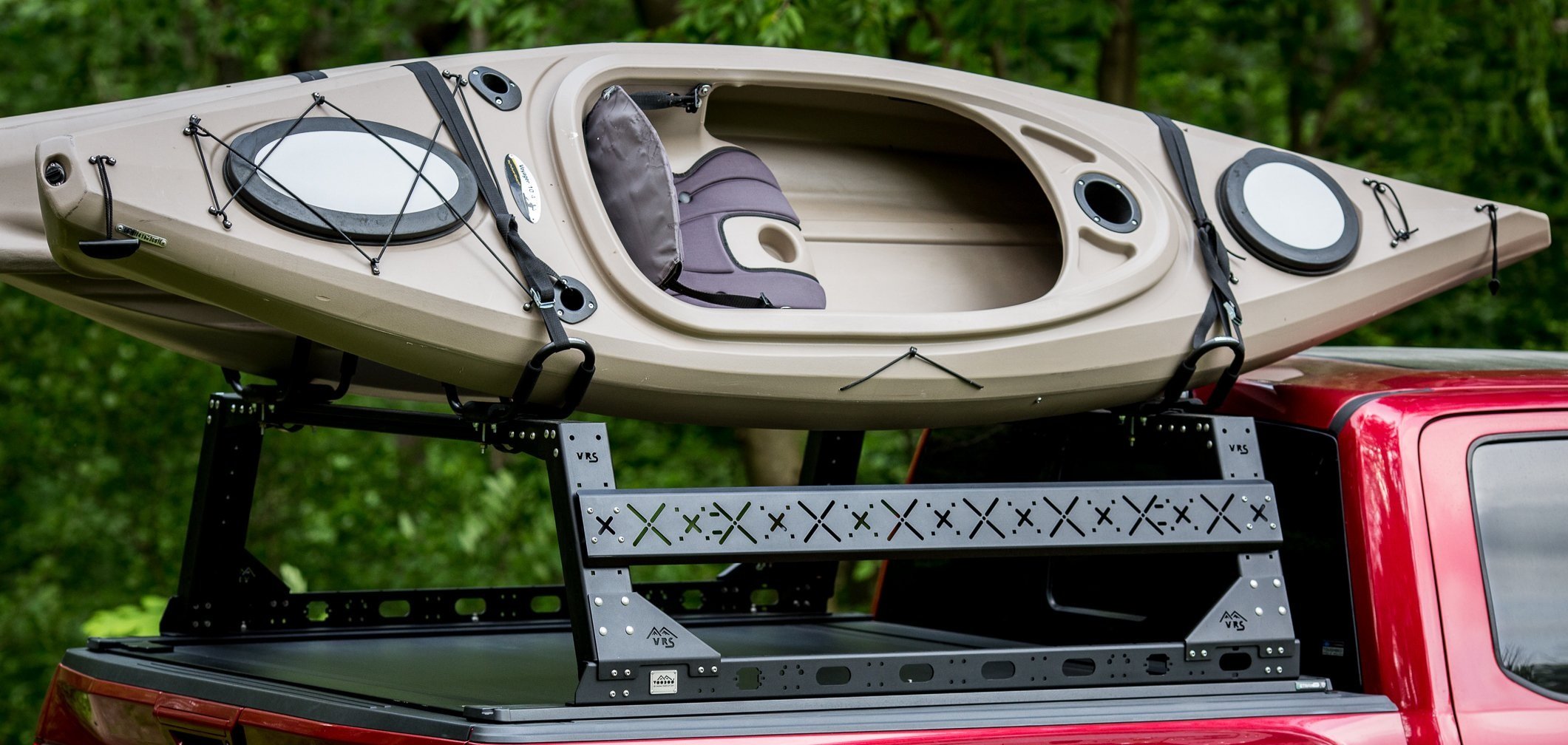se Demontere oprindelse Steel VRS Tonneau Compatible Kayak Rack, Fits Ram 1500 with 5ft bed — KB  Voodoo Fabrications