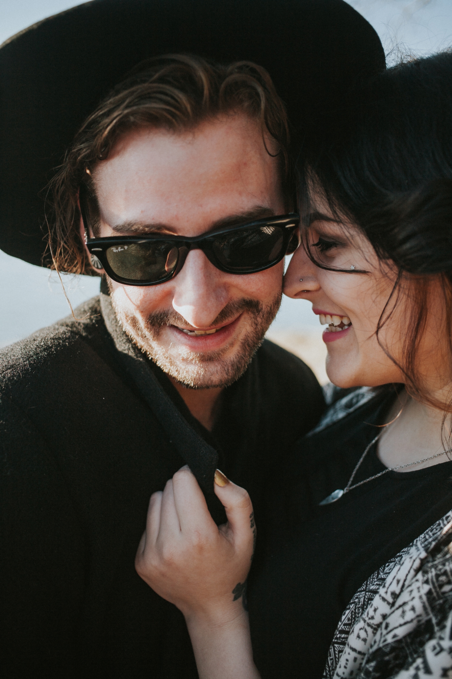 hipster couple engagement pictures