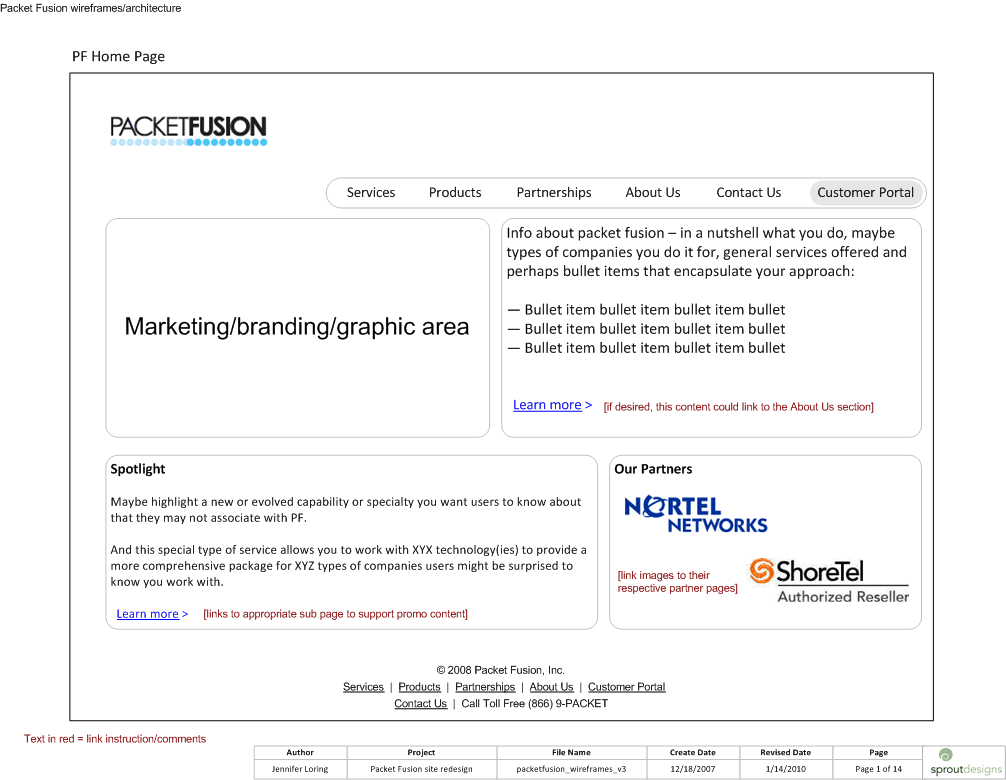 Packet Fusion Wireframes