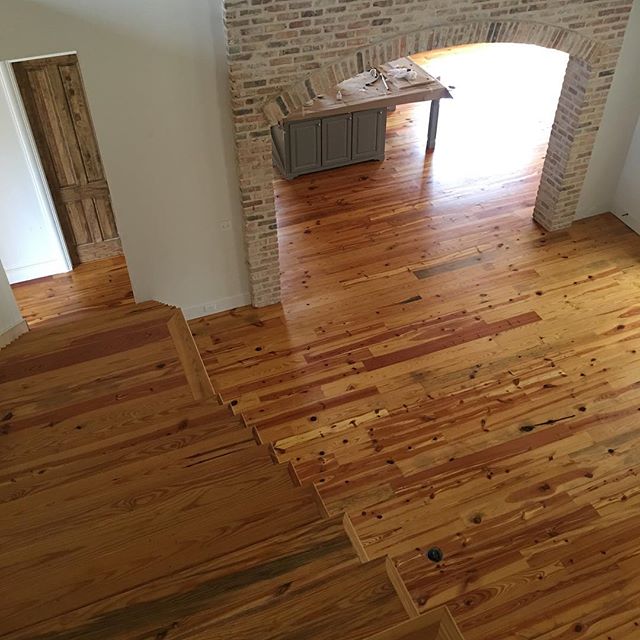 The antique pine at our Oakridge project came out beautifully. Do you prefer dark or light hardwood? Warm or cool tones?