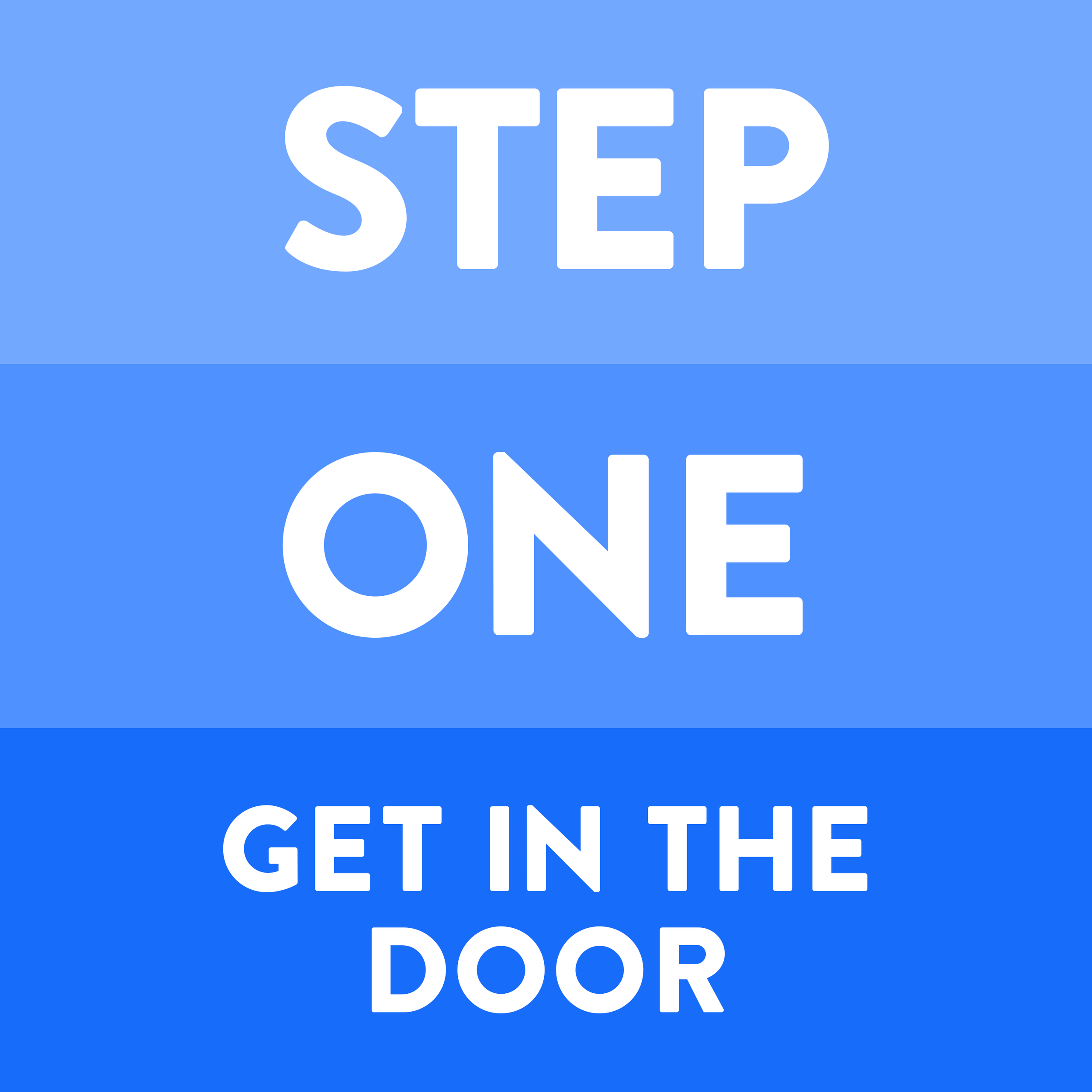 Step 1: Get in the door
