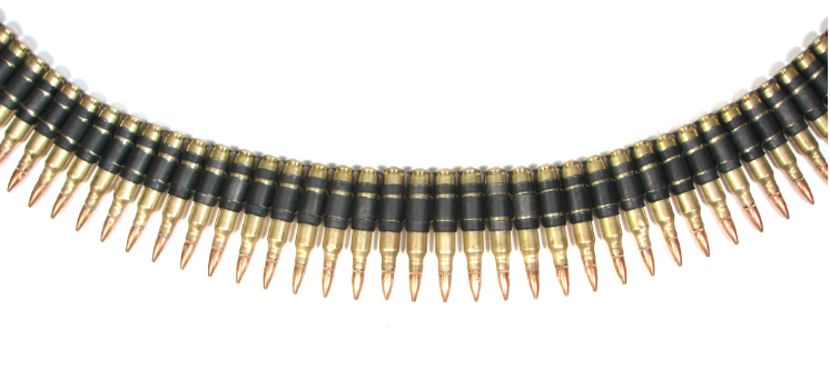 Brass Bullet Belt | Make It Up Bullet Belt 308 Black White Background Royal...