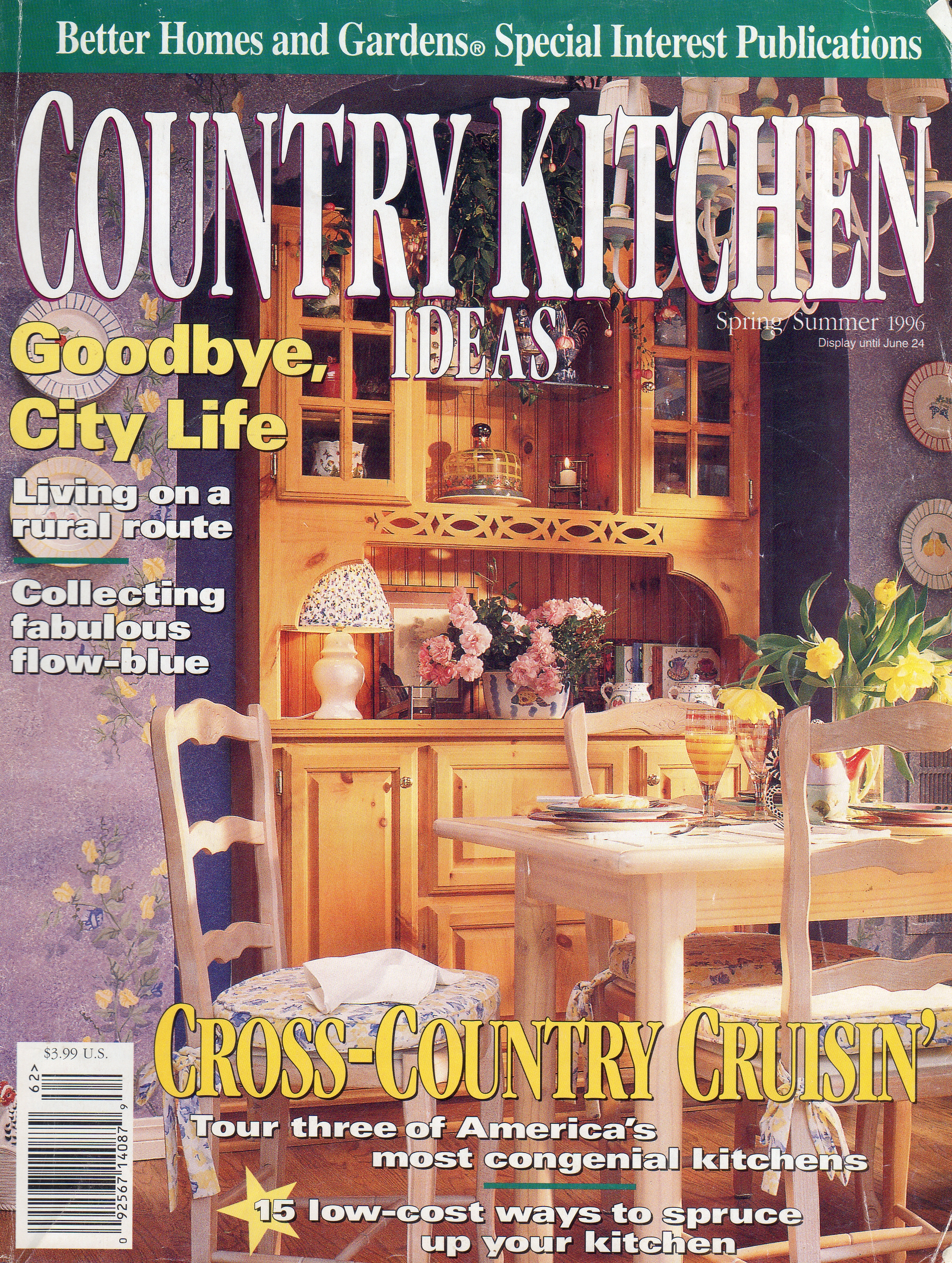  Kitchen Design by Beth Rengel front cover of Better Homes and Gardens Country Kitchen Magazine. 1996