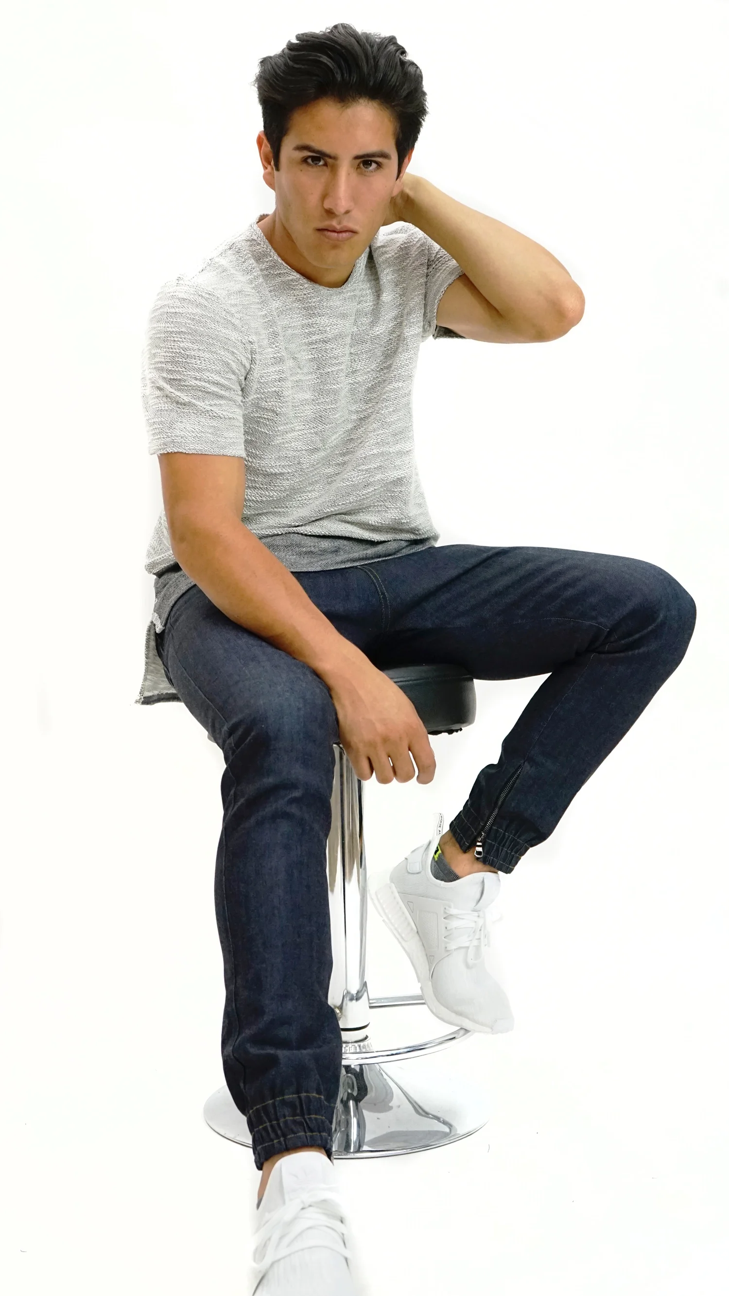 2 Tone Tee - Light Grey