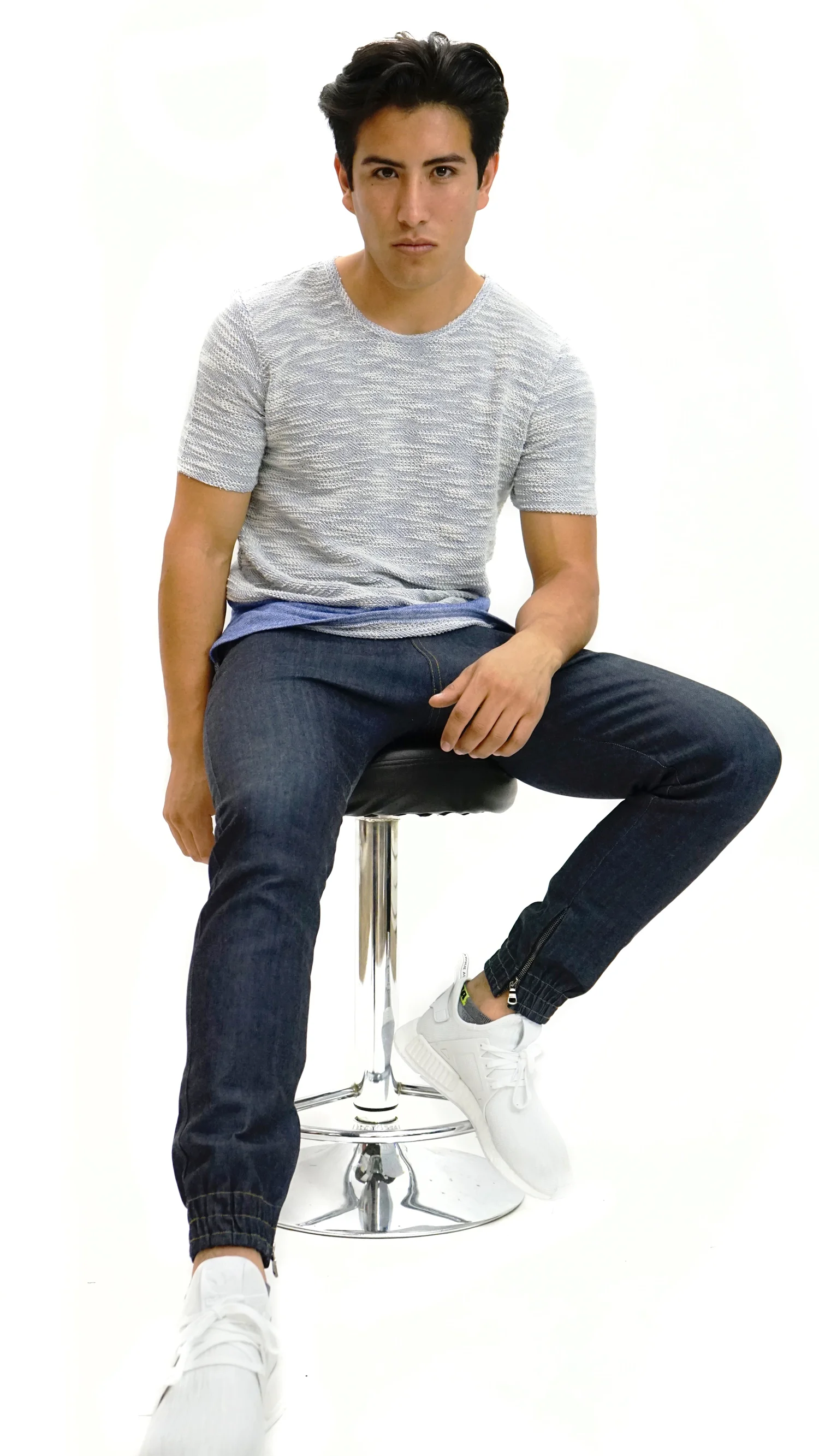 2 Tone Tee - Light Blue