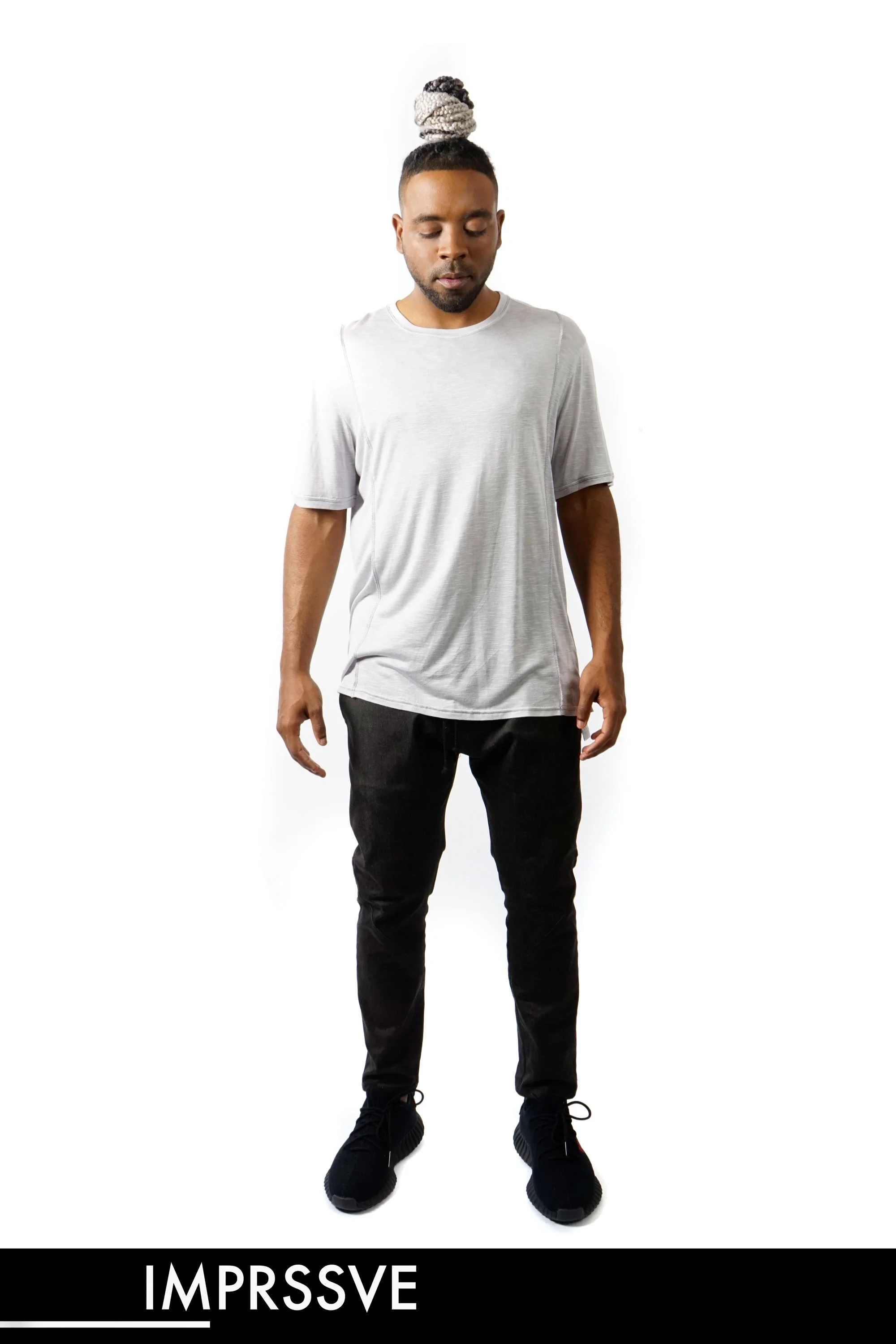 ESSENTIAL SLUB LIGHT GREY TEE