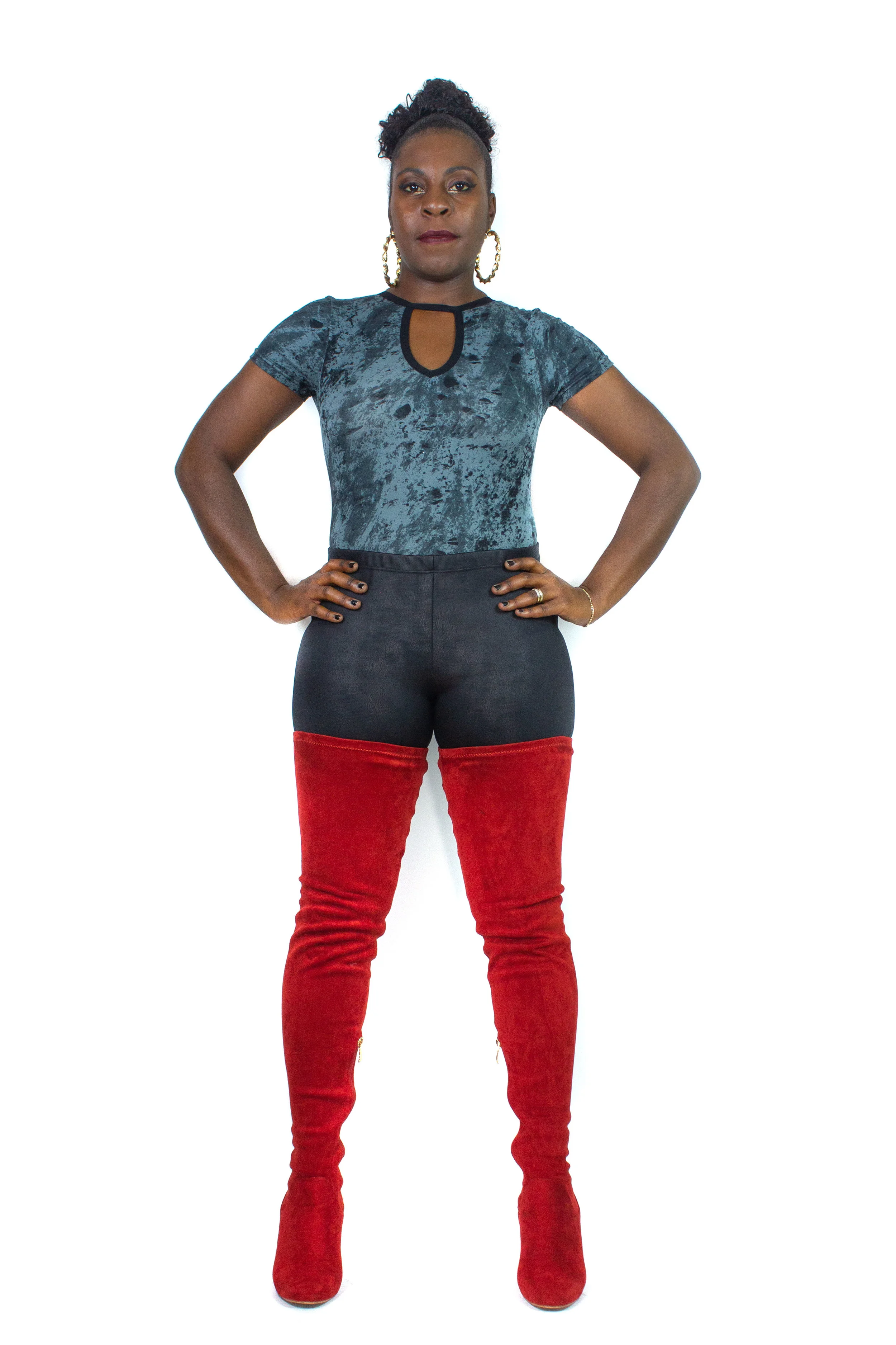 Crackle Black Body Suit