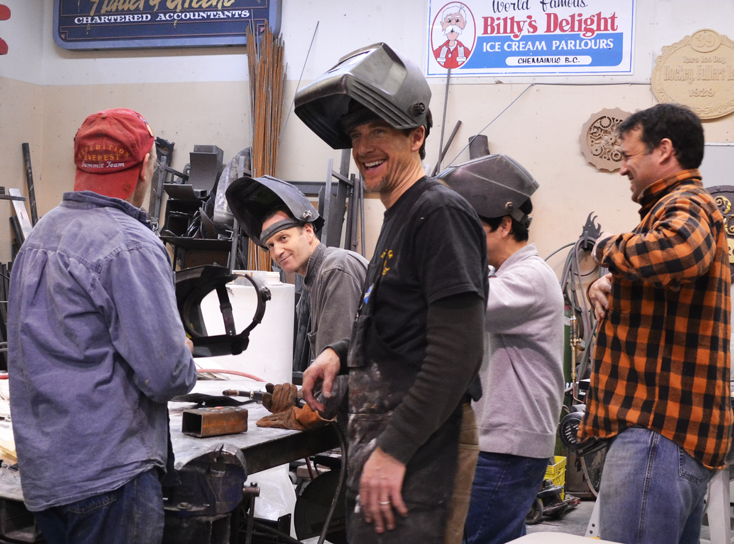 Workshop Participants learning to weld