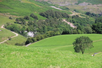 The outward route skirts the limestone gorge of the Swale below Keld