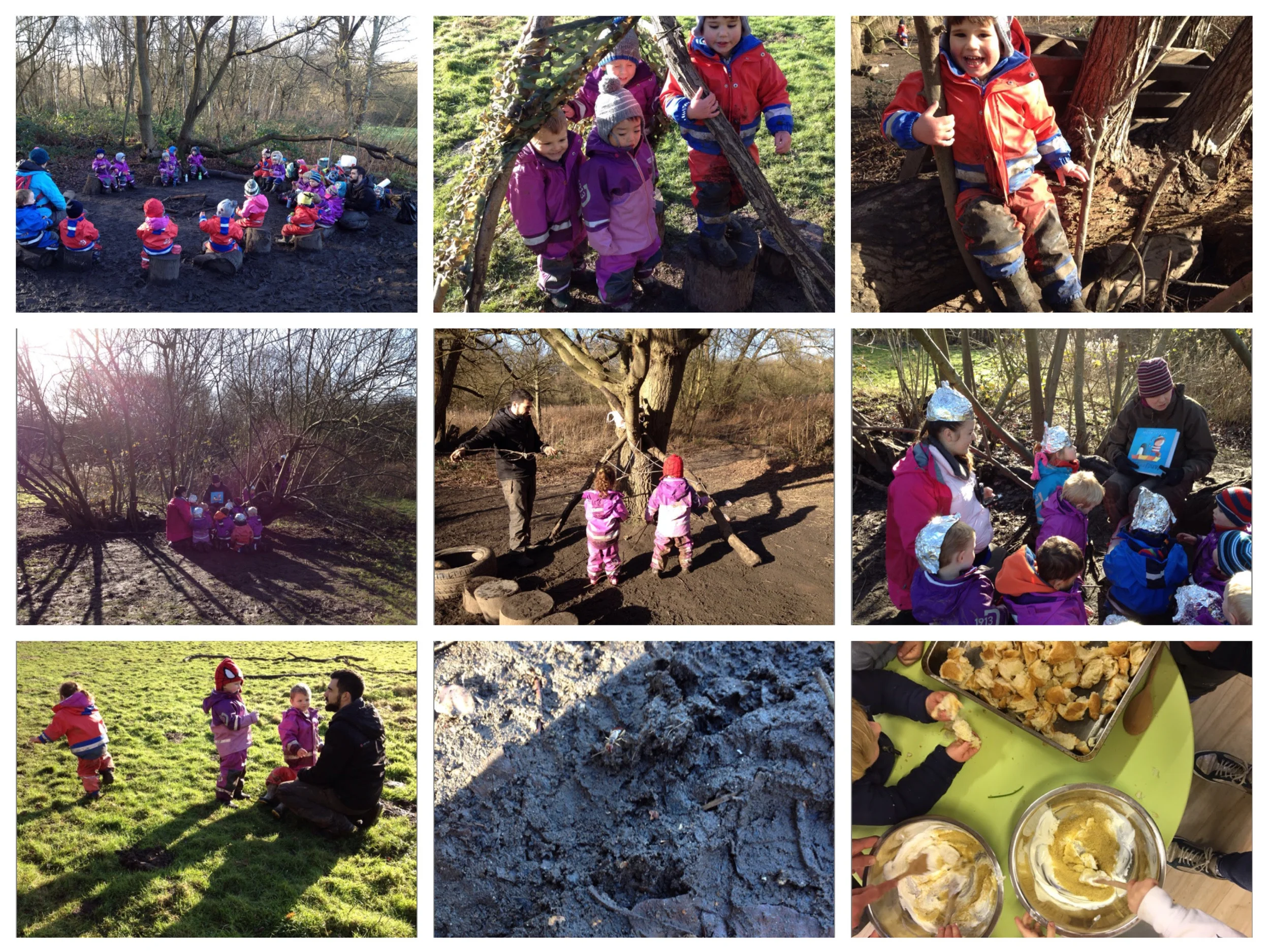 Climbing, running, playing in the forest and cooking