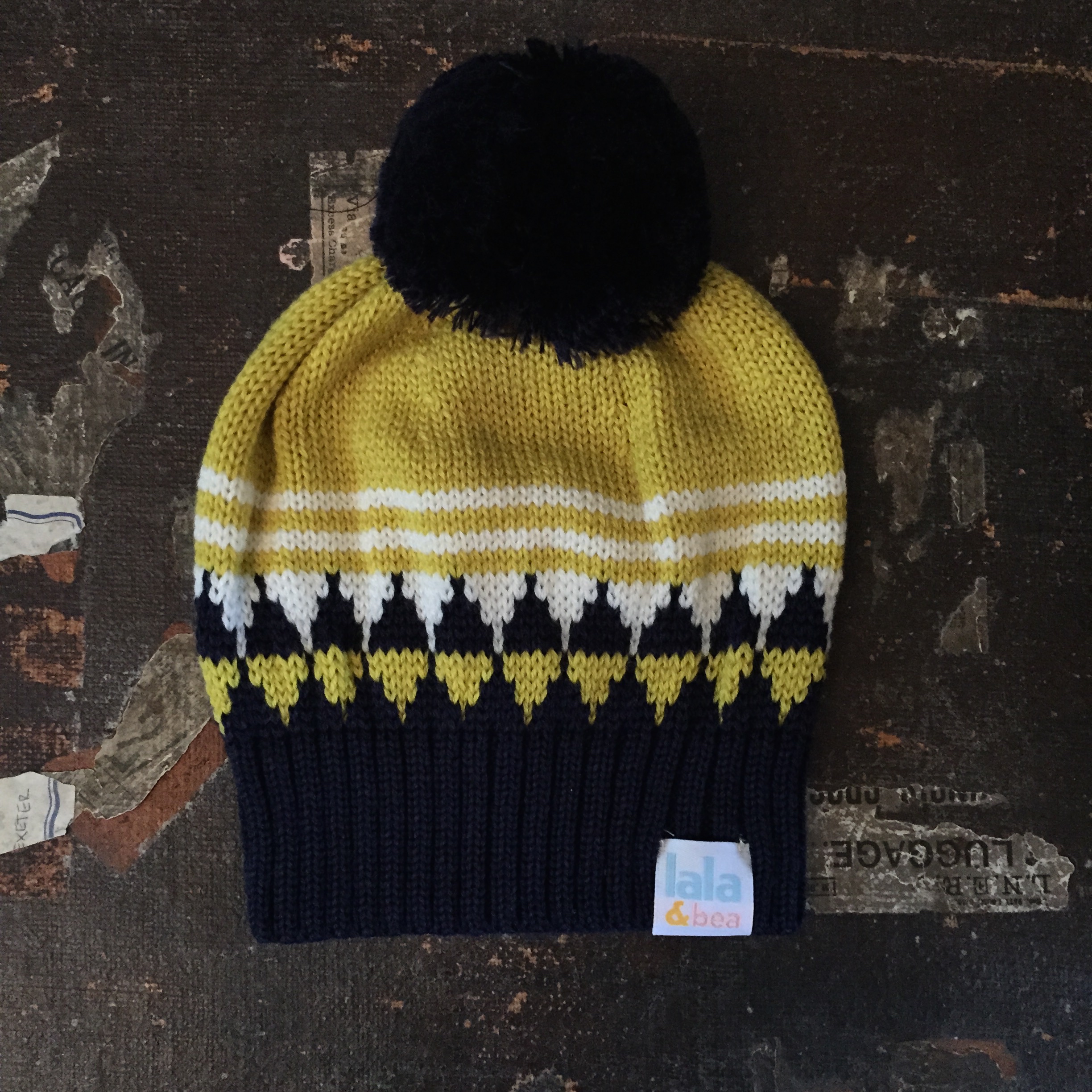 MUSTARD \u0026 NAVY DIAMOND \u0026 STRIPE HAT