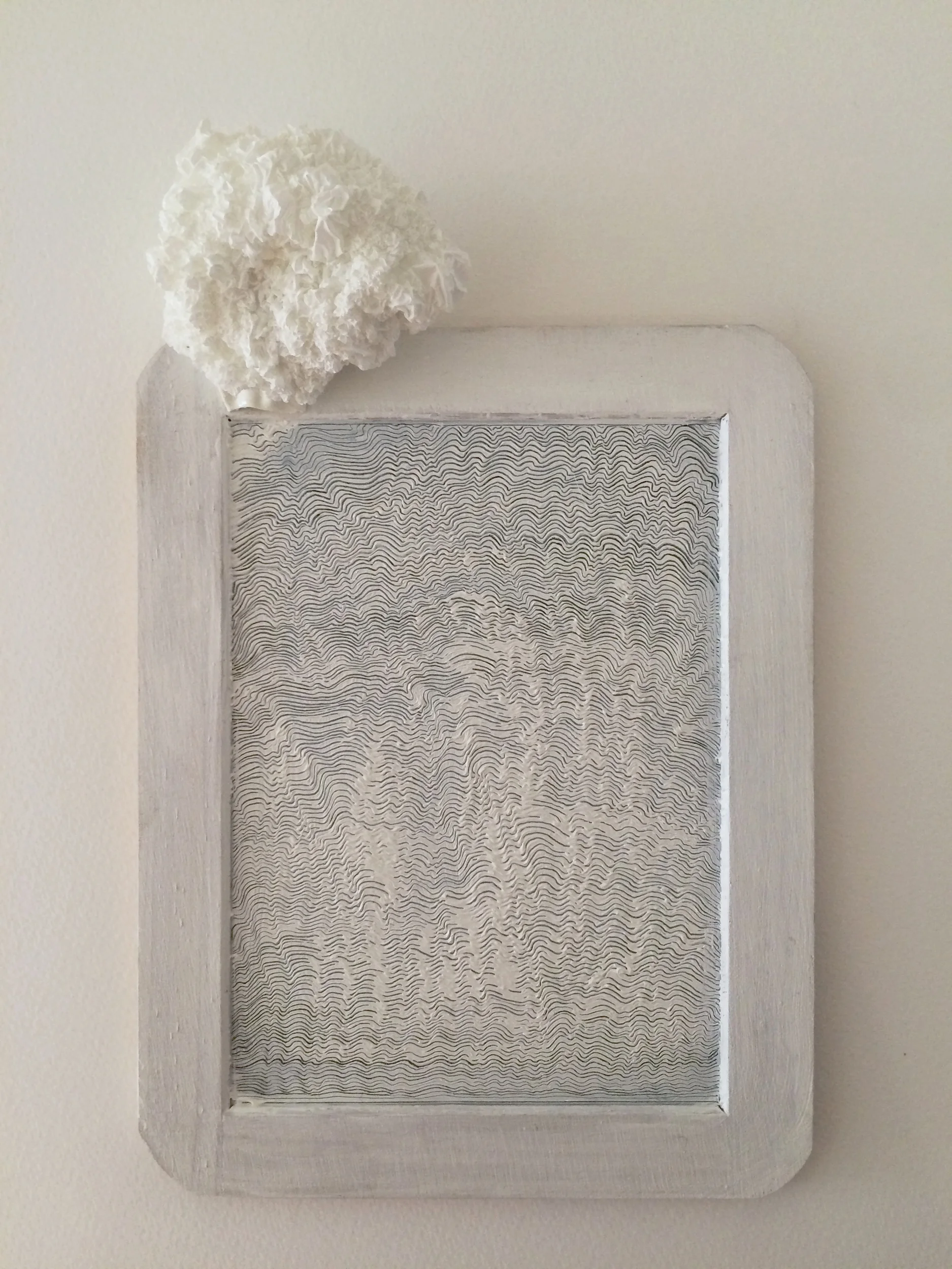 Smoke , 2016, toy blackboard (wood and slate), water-soluble oil paint, gesso, latex.