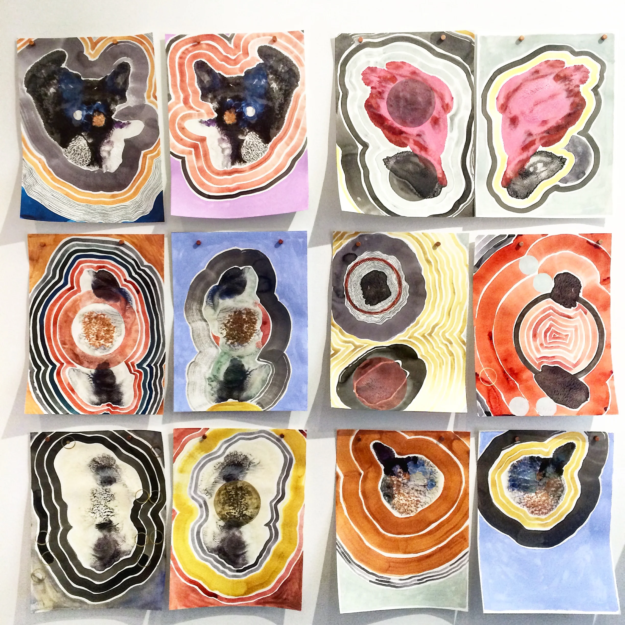 Innards , 2015, Mixed media on paper.