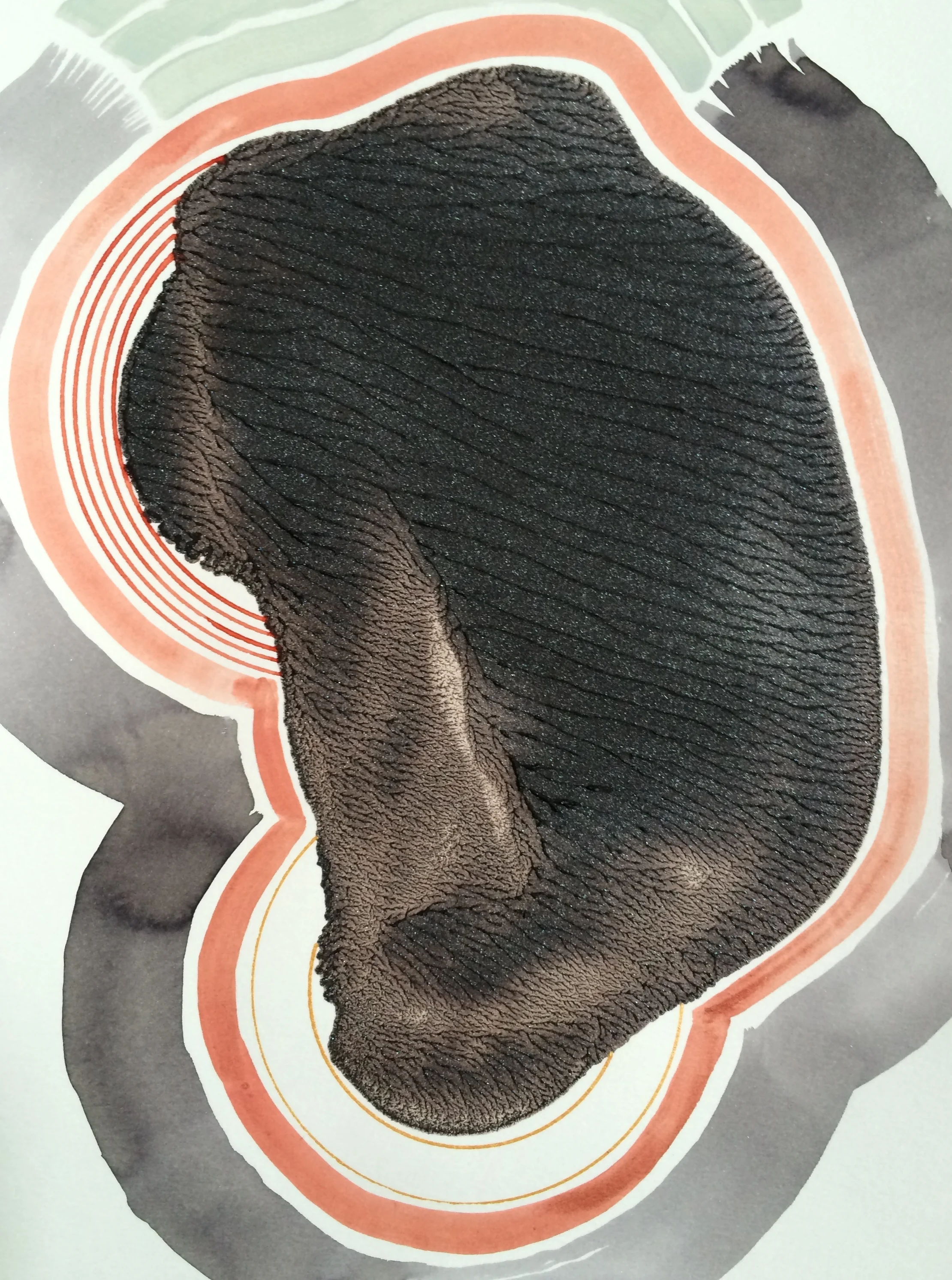 Several Innards , 2015, Mixed media on paper.
