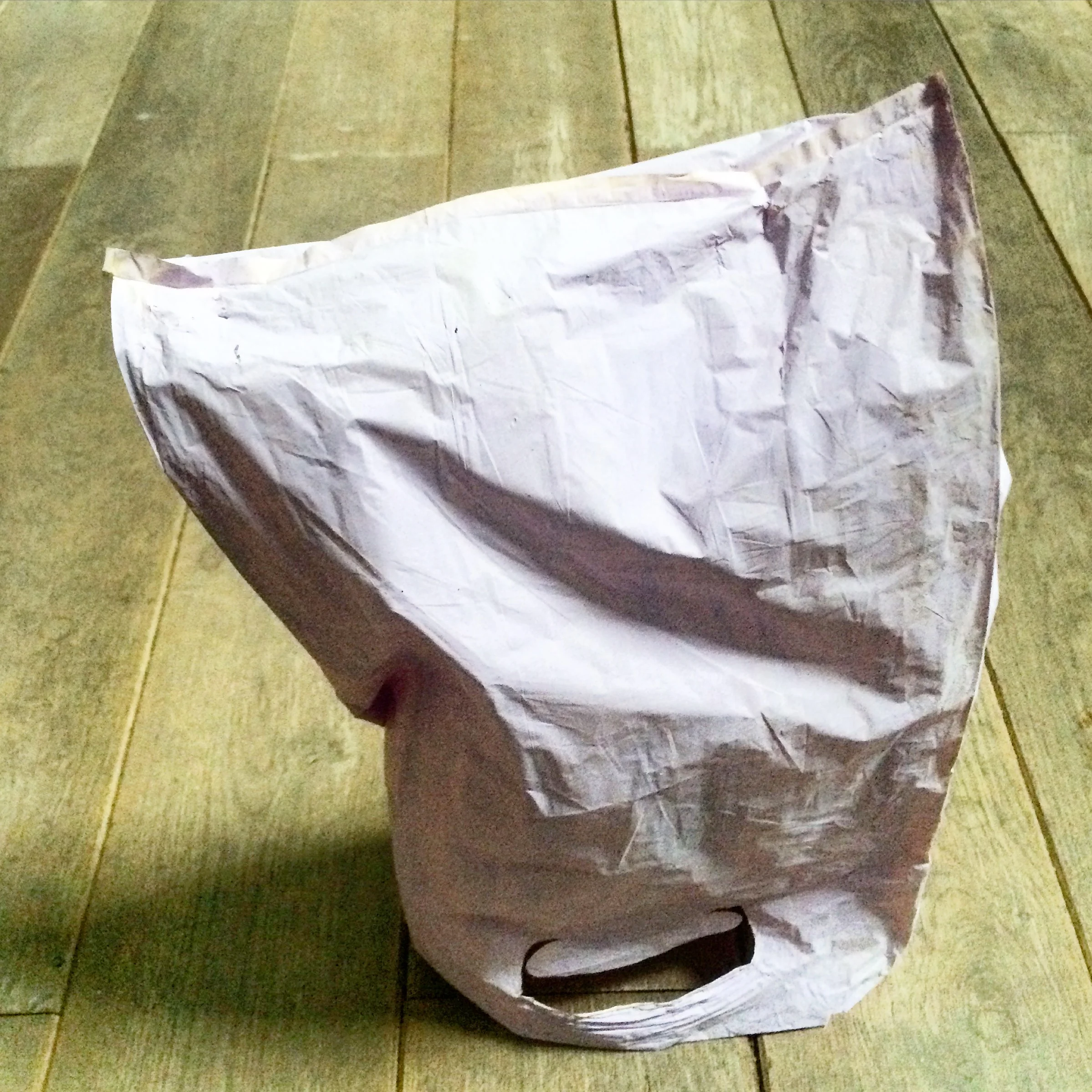 Bolsa , 2016, acrylics on plastic bag.